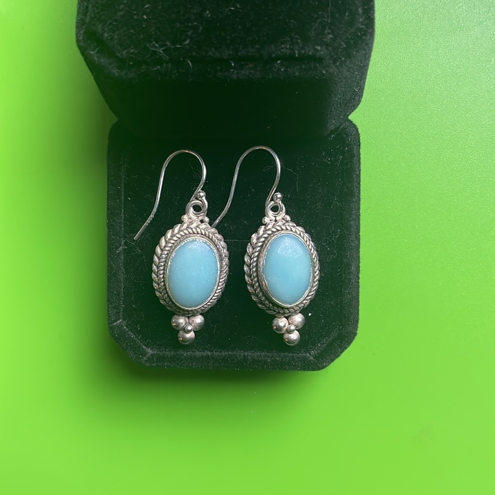 [Suarti Bali] Sterling Silver Blue Larimar Dangle Earrings
